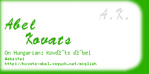 abel kovats business card